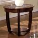 Furniture of America® Crystal Falls Dark Cherry Glass Insert End table-1