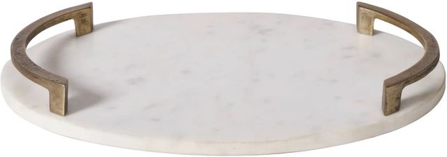 Renwil® Bianca Antique Brass/White Tray-2