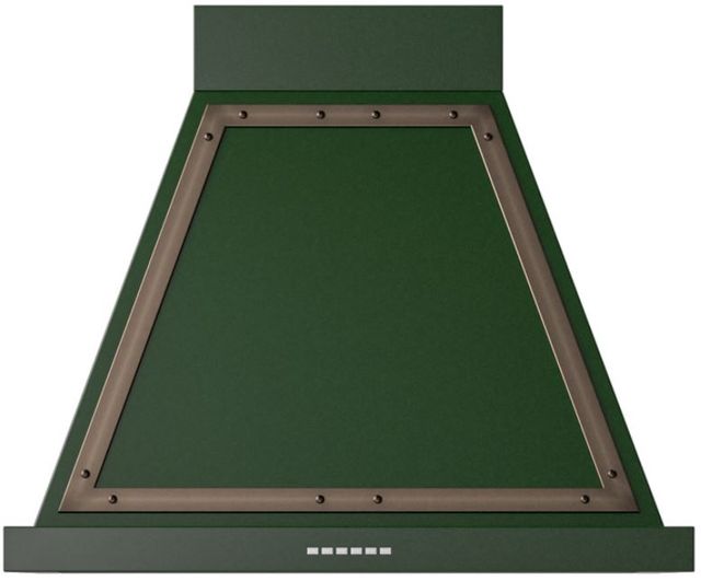 Ilve® Nostalgie II Noblesse 30" Emerald Green Wall Mounted Range Hood with Burnished Trim-0