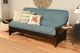Kodiak Furniture Phoenix Linen Aqua/Espresso Full Futon with Mattress-3