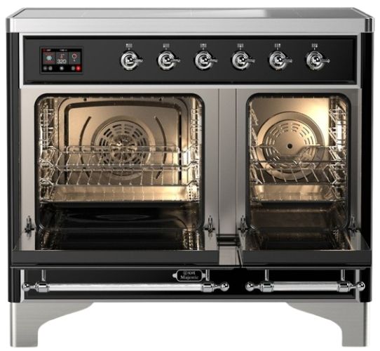 Ilve® Majestic III 40" Graphite Matte Pro Style Induction Range with Triple Glass Door and Chrome Trim-1