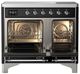 Ilve® Majestic III 40" Graphite Matte Pro Style Induction Range with Triple Glass Door and Chrome Trim-1