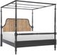 Legacy Classic Vintage Market Barnwood Oak/Kettle Black Queen Canopy Bed-0