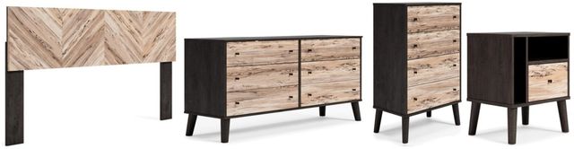 Signature Design by Ashley® Piperton 4-Piece Two-Tone Black/Brown Queen Panel Headboard Bed Set-0
