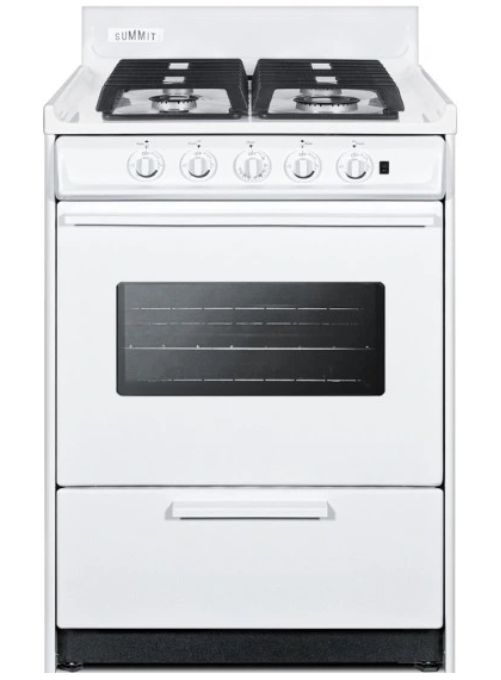 Summit® 24” White Freestanding Gas Range with Glass Window-0