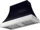 La Cornue Cascade Series 44" Gloss Black Wall Mounted Range Hood with Polished Chrome Trim-0
