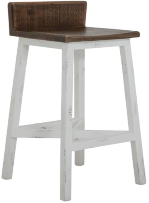 International Furniture Direct Pueblo Brown/White 24" Counter Stool-0