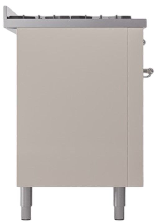 Ilve® Nostalgie II Noblesse 60'' Antique White Pro Style Dual Fuel Range with Chrome Trim-2