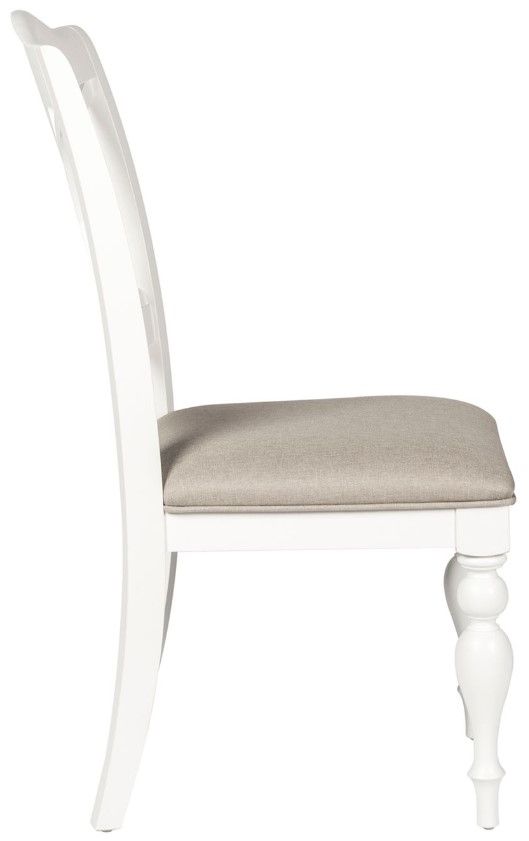 Liberty Furniture Summer House Gray/Oyster White Splat Back Side Chair-3