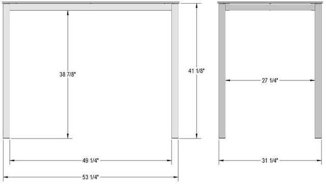 Amisco Customizable Azilis 54" Rectangular Bar Height Pub Table with 0.5" Taupe Glass Top-2