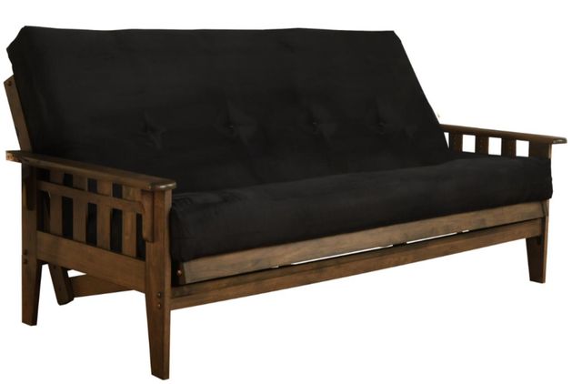 Kodiak Furniture Tucson Suede Black/Rustic Walnut Full Futon with Mattress-0