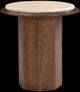 ACME Furniture Kasha Beige Travertine Top End Table with Walnut Base-3