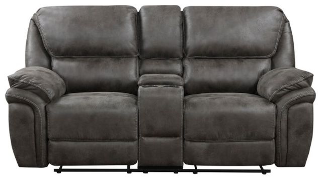 Homelegance® Proctor Gray Power Double Reclining Loveseat with Center Console-2