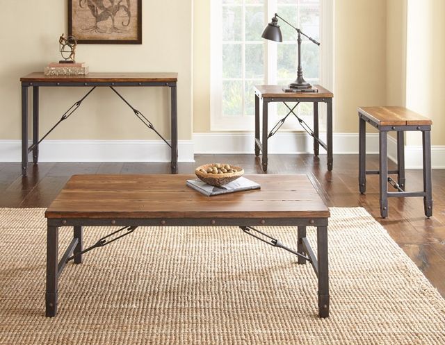 Steve Silver Co. Ashford Antique Honey Sofa Table with Brown Base-1