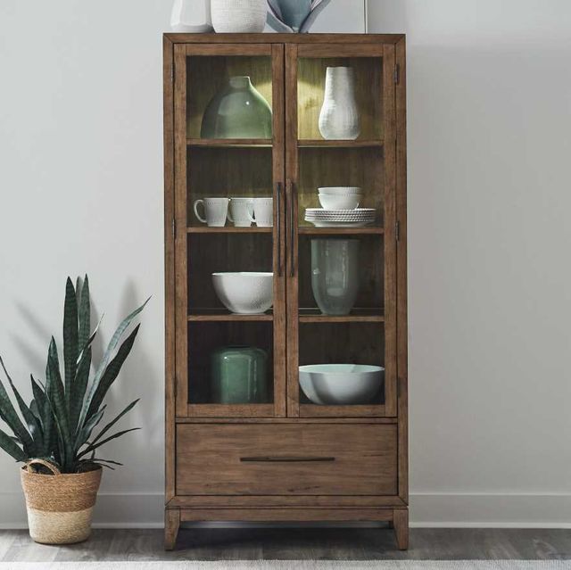 Liberty Furniture Shaker Lakes Harvest Brown Bunching Display Cabinet-1
