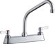 Elkay Chrome 8" Centerset Exposed Deck Faucet with 8" High Arc Spout and 2" Lever Handles-0