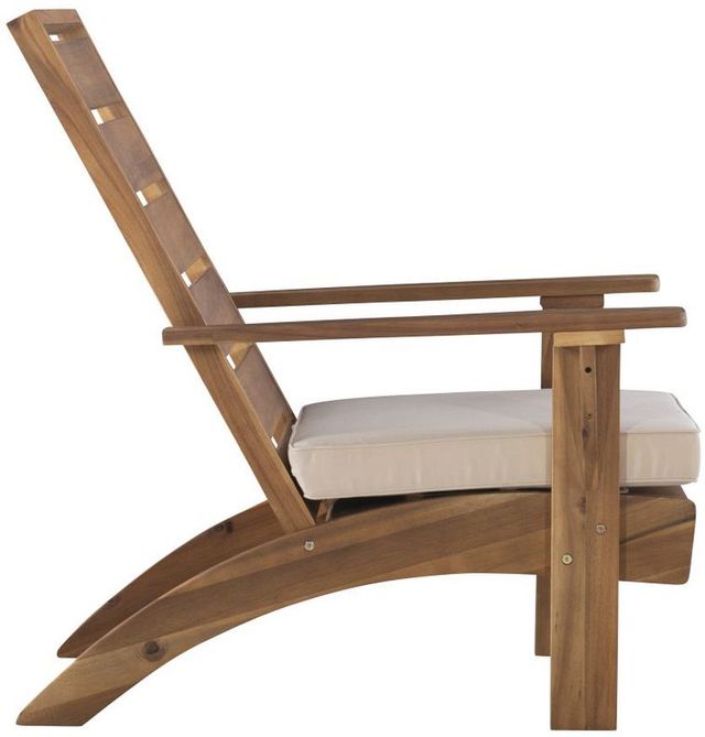 Linon Rockport Natural Fabric/Wooden Outdoor Chair-4