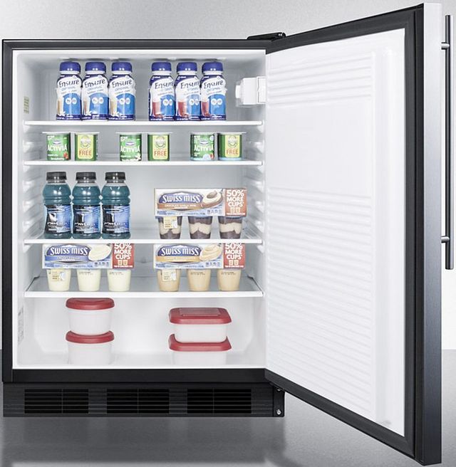 Accucold® by Summit® 24" 5.5 Cu. Ft. Stainless Steel Compact Refrigerator with Left Hand Door-3