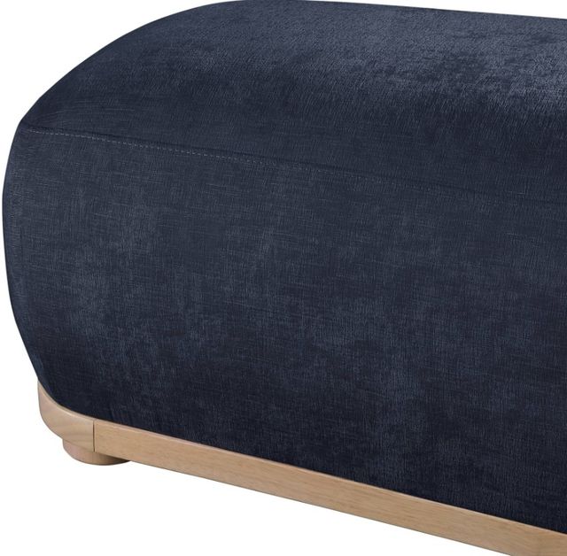Meridian Furniture Calum Navy/Natural Chenille Fabric Bench-3