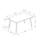 Monarch Specialties Inc. Grey 36" x 48" Laminate Top Dining Table with Black Metal Base-2