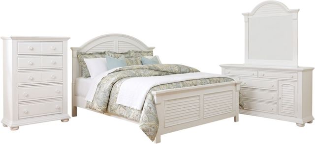 Liberty Furniture Summer House l 4-Piece Oyster White Queen Panel Bedroom Set with Chest-0