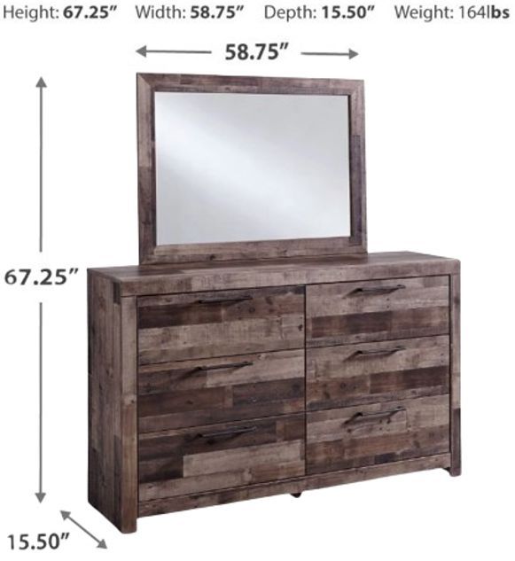 Benchcraft® Derekson Multi Gray Dresser and Mirror-3