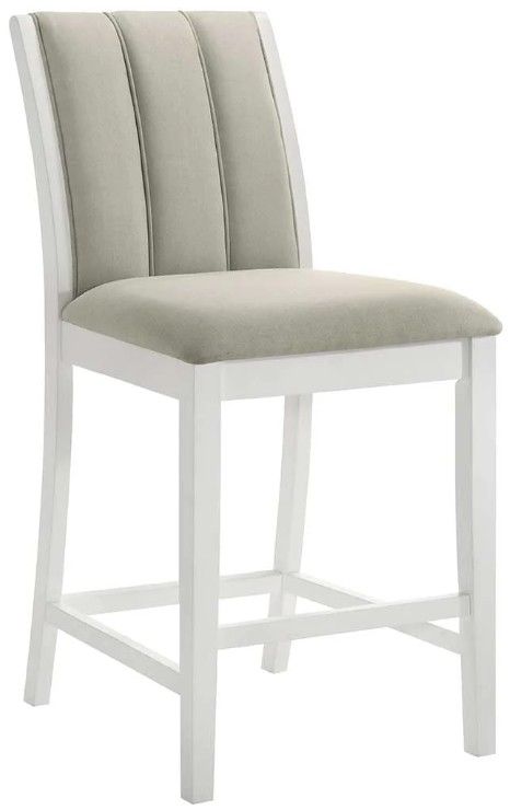 Armen Living Nolan 3-Piece Matte White/Misty Fog Counter Stool Set-0