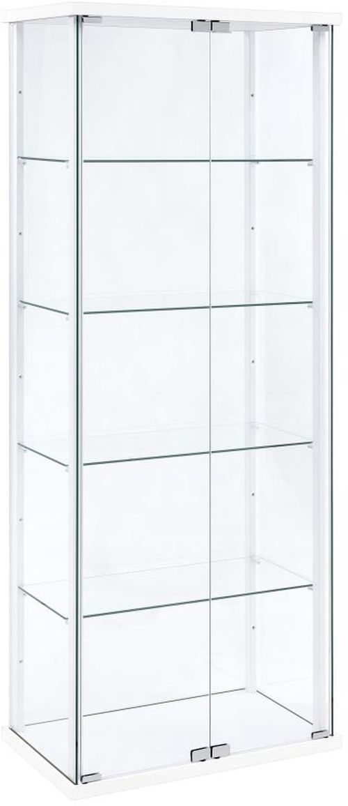 Coaster® Delphinium Clear/White Display Cabinet-0