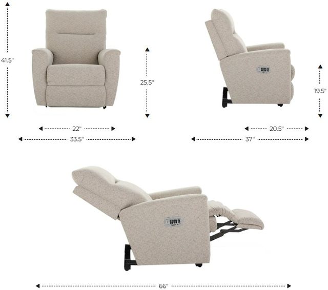 La-Z-Boy® Norton Walnut Leather Power Wall Recliner with Headrest and Lumbar-2