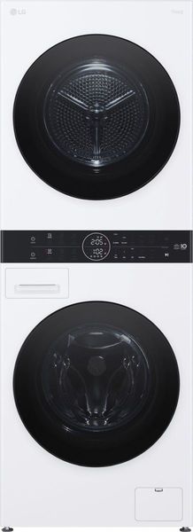 Lg Stack LG White Stack Laundry, 2.4 Cu. Ft. Washer, 4.2 Cu. Ft. Dryer ...