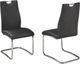 Brassex Inc. Popper 2-Piece Black/Chrome Dining Chair Set-2