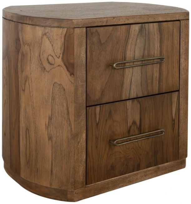 International Furniture Direct Balam Stained Brown Nightstand-0
