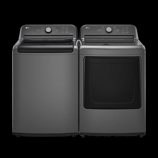 LG Monochrome Gray Top Load Washer & Electric Dryer Laundry Pair-0