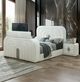 ACME Furniture Shelyn White King Bed with LED TV Cabinet and Fireplace-1