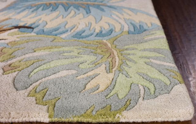 KAS Rugs Havana Ivory/Blue Oasis 5'x8' Rug-1