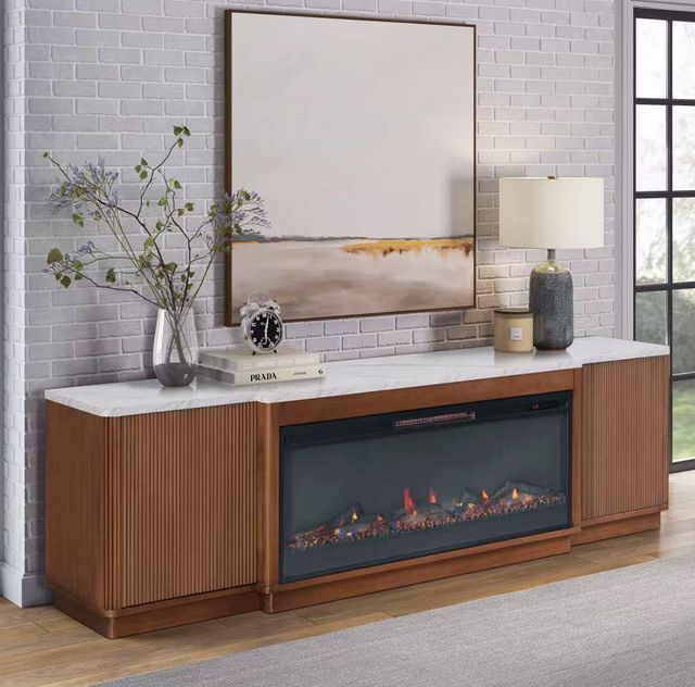Legends Home Parker Brown 81" Fireplace Console-1