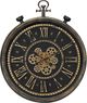 Monarch Specialties Inc. Brown 24" Round Wall Clock with Standard Numbers on Brown Background and Go-0