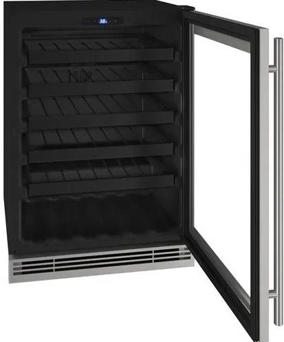 U-Line® 1-Class 24" 5.5 Cubic Feet Black Wine Refrigerator-1