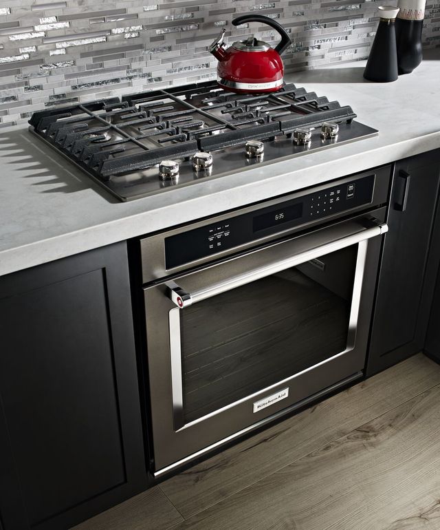 KitchenAid® 30" Black Stainless Steel with PrintShield™ Finish Electric Built In Single Oven-3