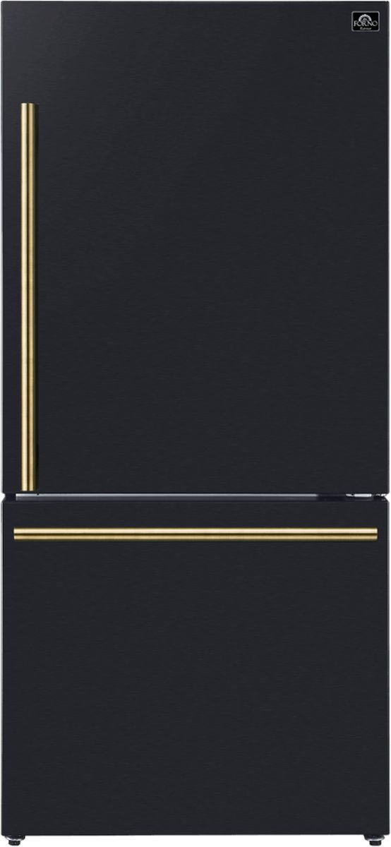 FORNO® Milano Espresso 31 in. 17.2 Cu. Ft. Black Counter Depth  Bottom Freezer Refrigerator-1