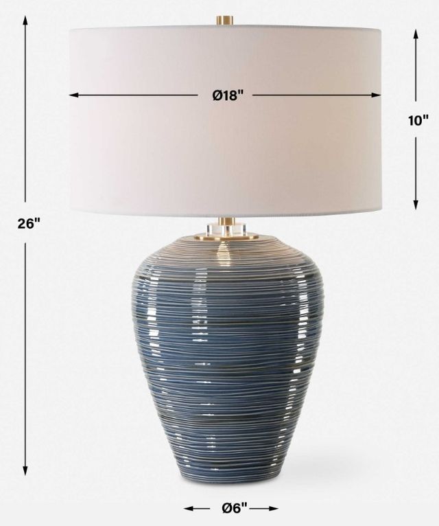 Uttermost® Moher Glossy Blue Table Lamp-3
