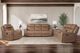 Corinthian Furniture Mocha Manual Reclining Console Loveseat-1