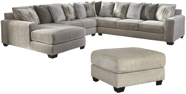 Benchcraft® Ardsley 2-Piece Pewter Sectional with Ottoman-0