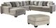 Benchcraft® Ardsley 2-Piece Pewter Sectional with Ottoman-0