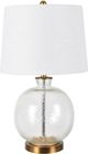 Crestview Collections Wilde Clear and Brushed Gold Hammered Glass Table Lamp-0