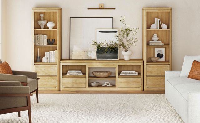 Elements International Rosalie 3-Piece Natural Entertainment Unit with 71" TV Console-1