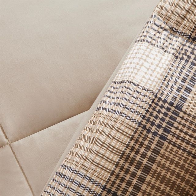 Olliix by Woolrich Lumberjack Multicolor Full/Queen Lumberjack Classic Quilting Soft and Cozy Microfiber Solid Reverse Down Alternative Comforter Set-4