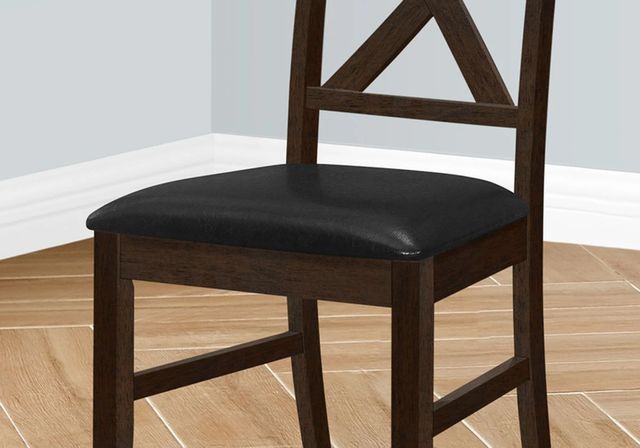 Monarch Specialties Inc. 2-Piece Black Side Chair Set with Brown Wood Legs-3