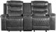 Homelegance® Putnam Gray Manual Double Glider Reclining Console Loveseat-2