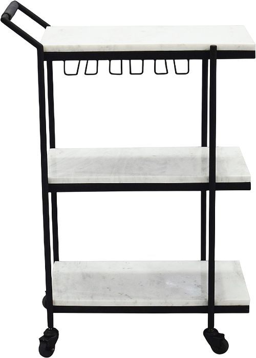 Moe's Home Collection After Hours White Bar Cart-1